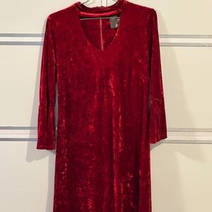 Taylor Women’s Mid-Length Dress Velvet Red Size 6 V-neck NWTO